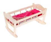 Кроватка-качалка кукольная деревянная № 11